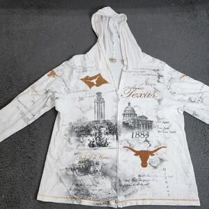 Texas Longhorns Hoodie Sweatshirt Womens Large White NCAA Football Studio Gem Q